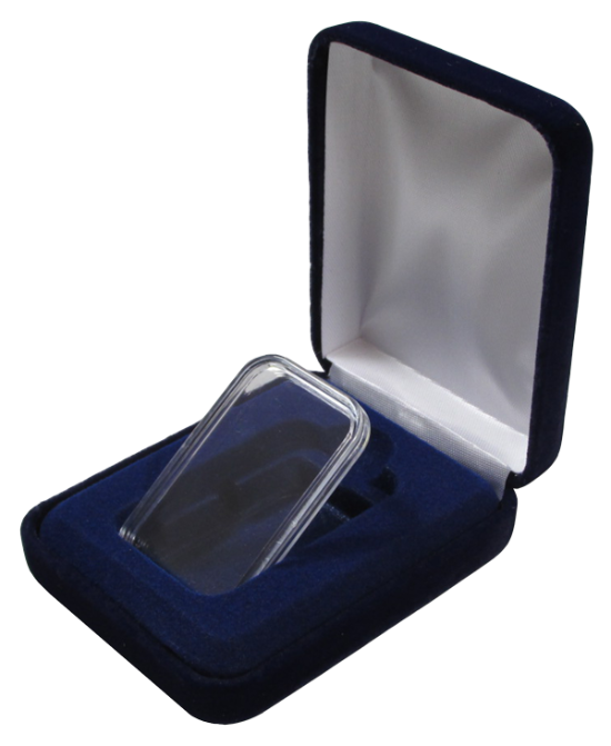 Velvet Coin Capsule Box - Holds a bar capsule (Vertical)